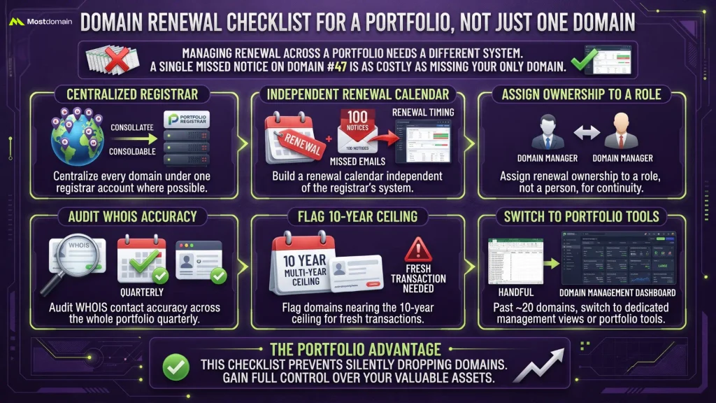 Domain Renewal Checklist for a Portfolio