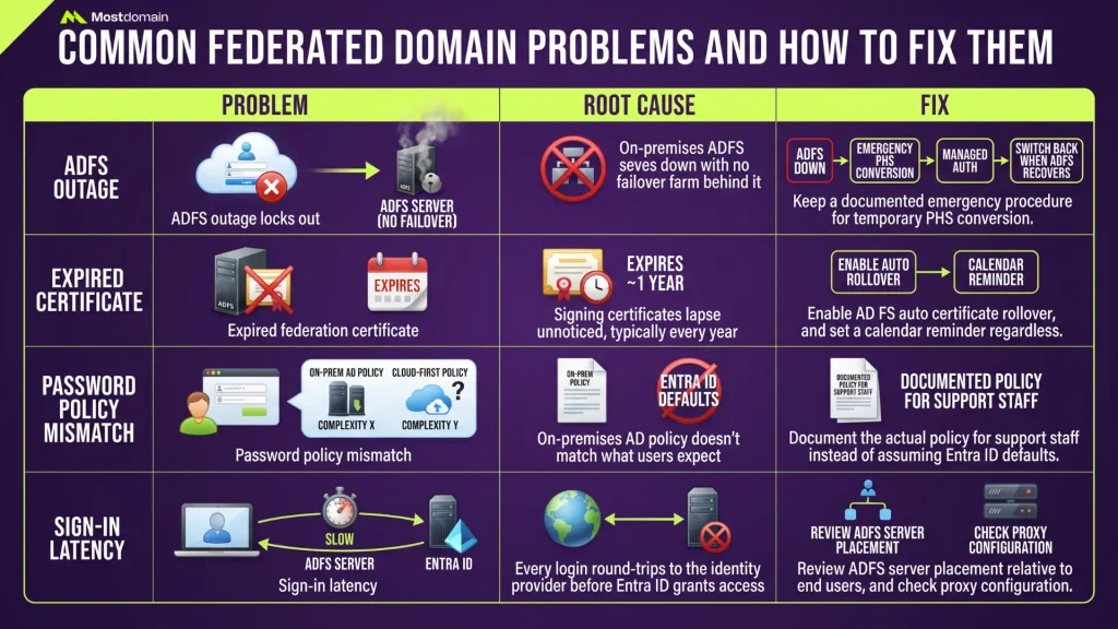 Common Federated Domain Problems and How to Fix Them
