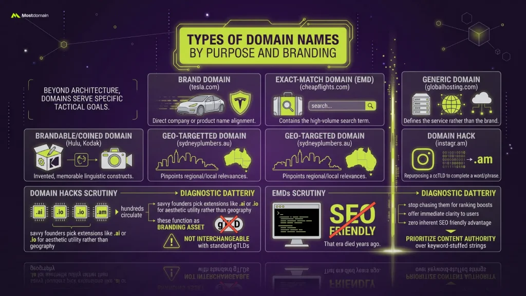 Types of Domain Names by Purpose and Branding