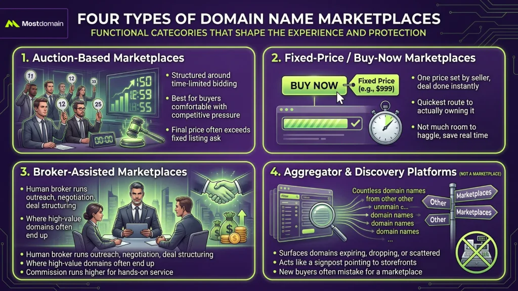 Four Types of Domain Name Marketplaces