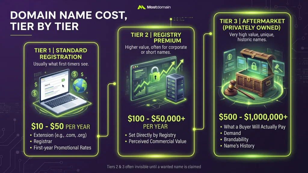 Domain Name Cost, Tier by Tier