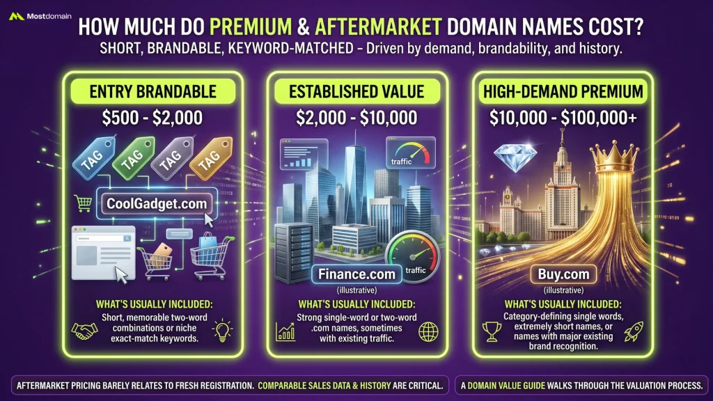 How Much Do Premium and Aftermarket Domain Names Cost?