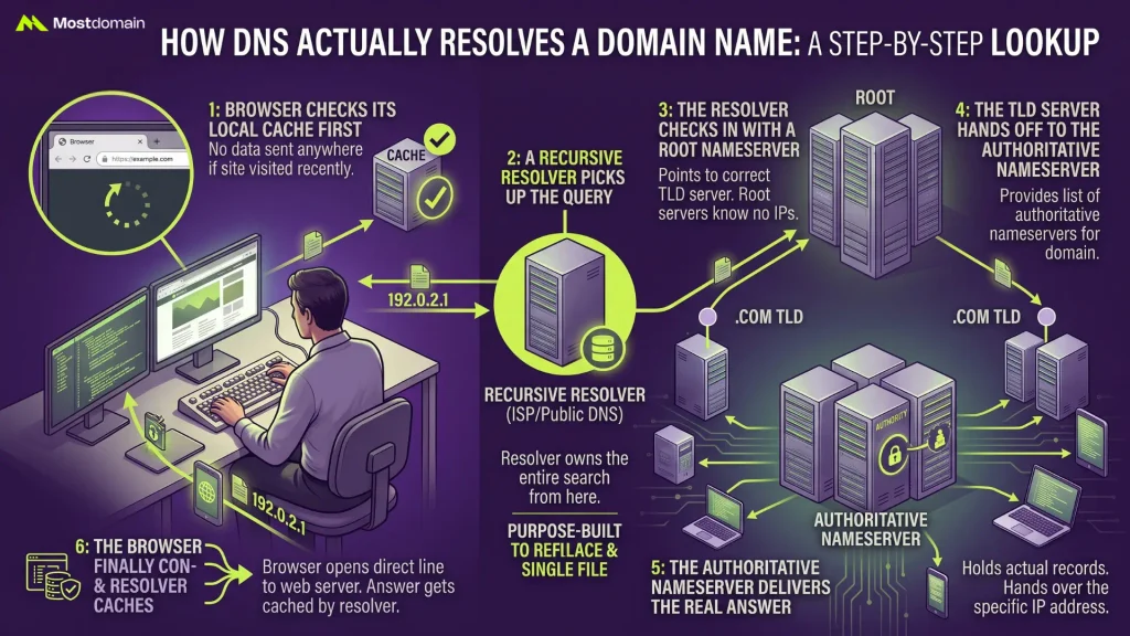 How DNS Actually Resolves a Domain Name Step by Step