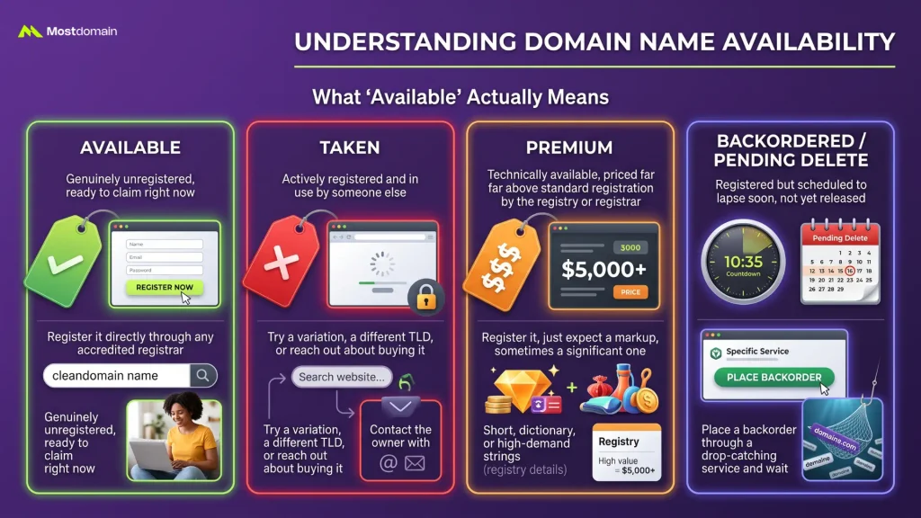 What "Available" Actually Means for a Domain