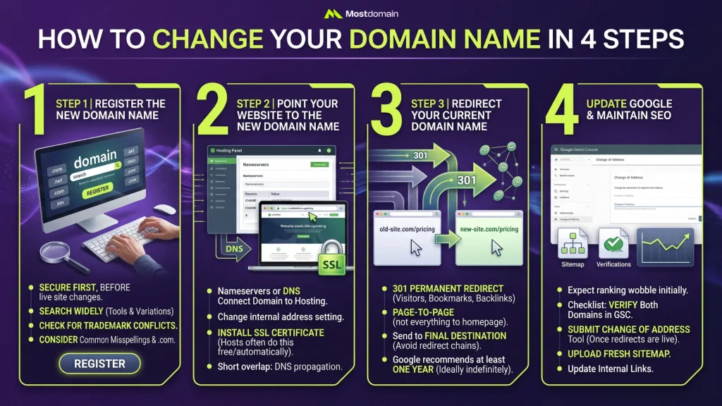 How to Change Your Domain Name in 4 Steps