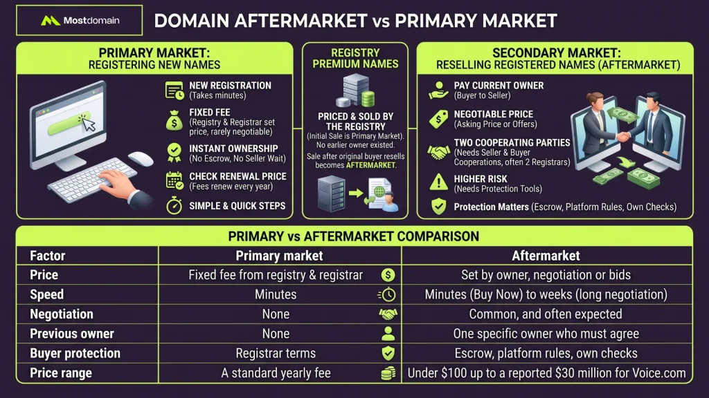 Domain Aftermarket vs Primary Market