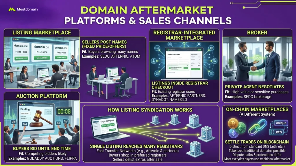 Domain Aftermarket Platforms and Sales Channels