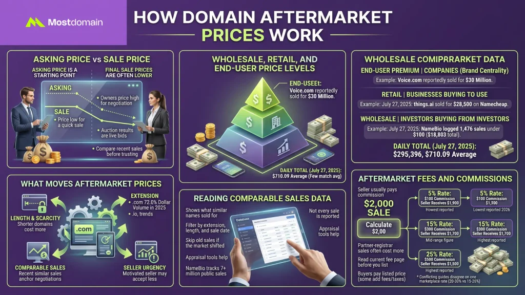How Domain Aftermarket Prices Work