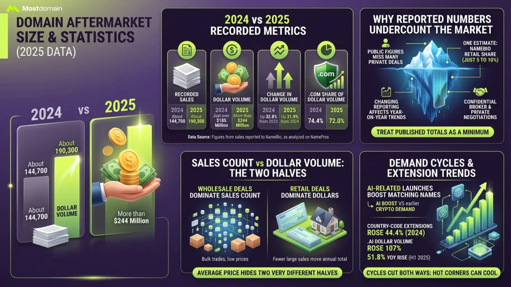 Domain Aftermarket Size and Statistics