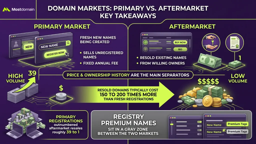 Primary Market vs Aftermarket Domains