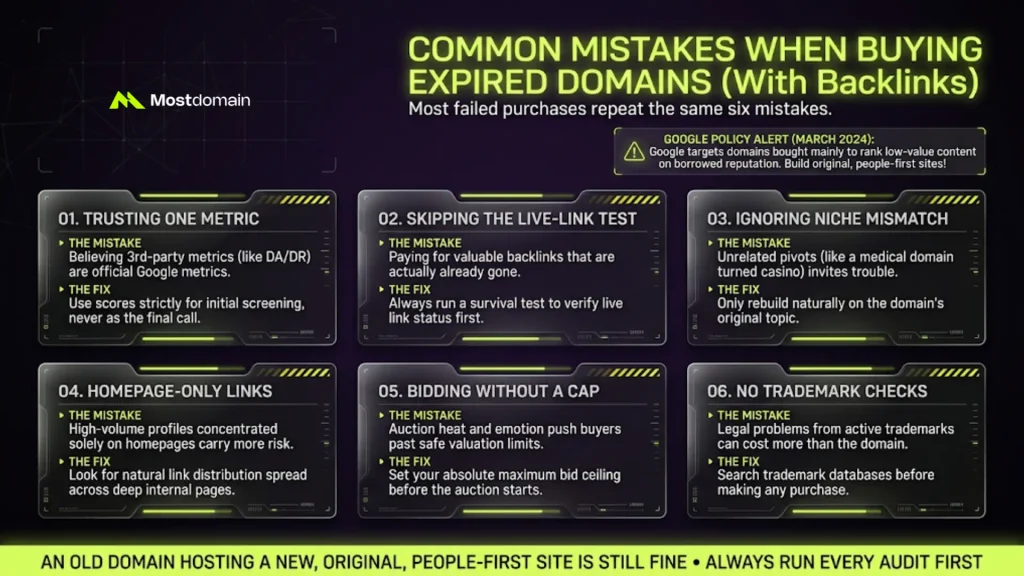 Common Mistakes When Buying Expired Domains With Backlinks