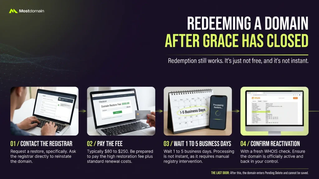 Redeeming a Domain After Grace Has Closed