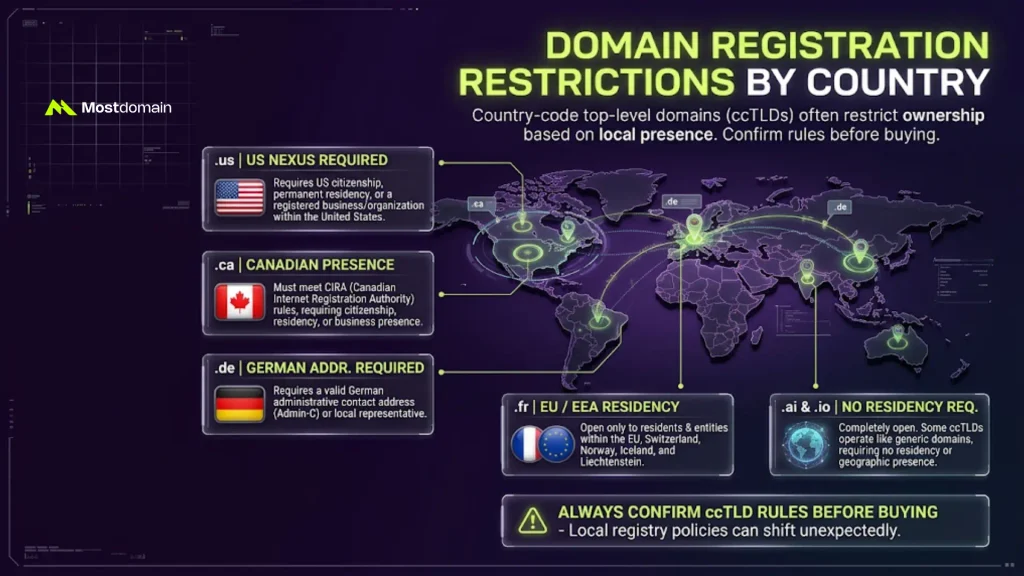 Domain Registration Restrictions by Country