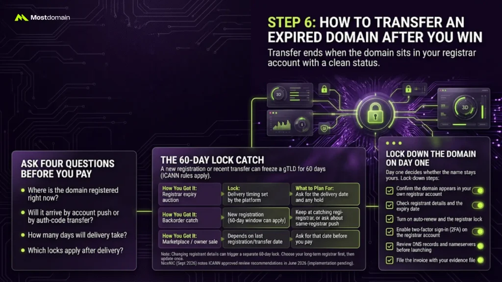 Step 6: How to Transfer an Expired Domain After You Win