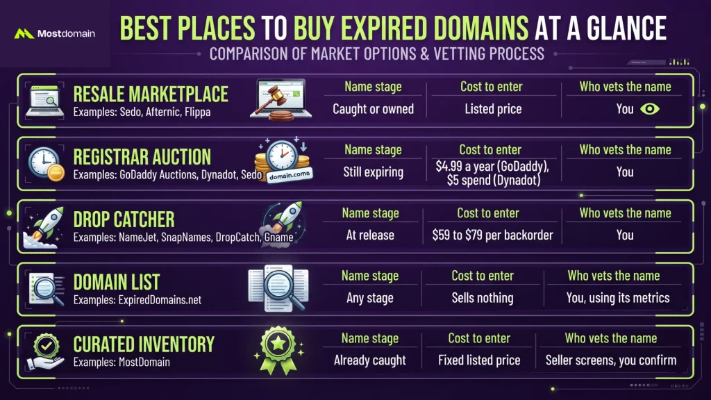 Best Places to Buy Expired Domains