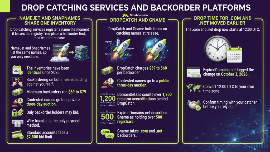 Drop Catching Services and Backorder Platforms