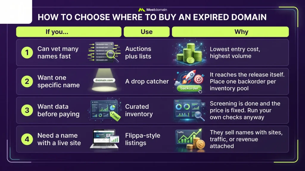 How to Choose Where to Buy an Expired Domain