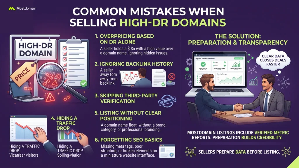 Common Mistakes When Selling High-DR Domains