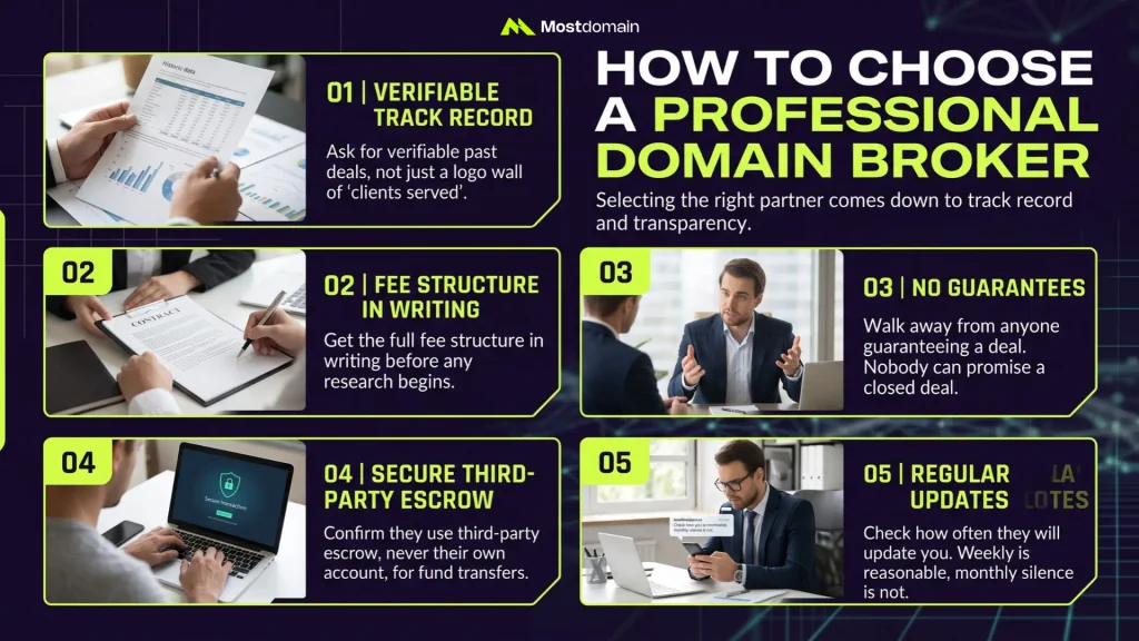 How to Choose a Professional Domain Broker
